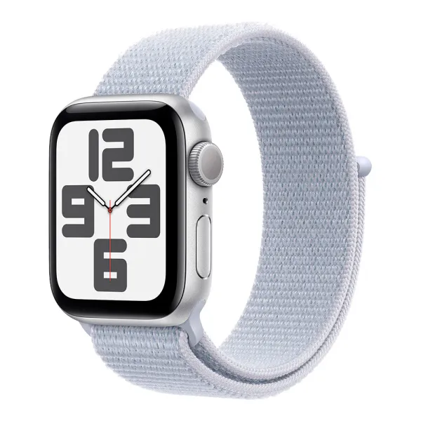 Apple Watch Series SE 2024 40mm Silver Aluminum Case with Blue Cloud Sport Loop